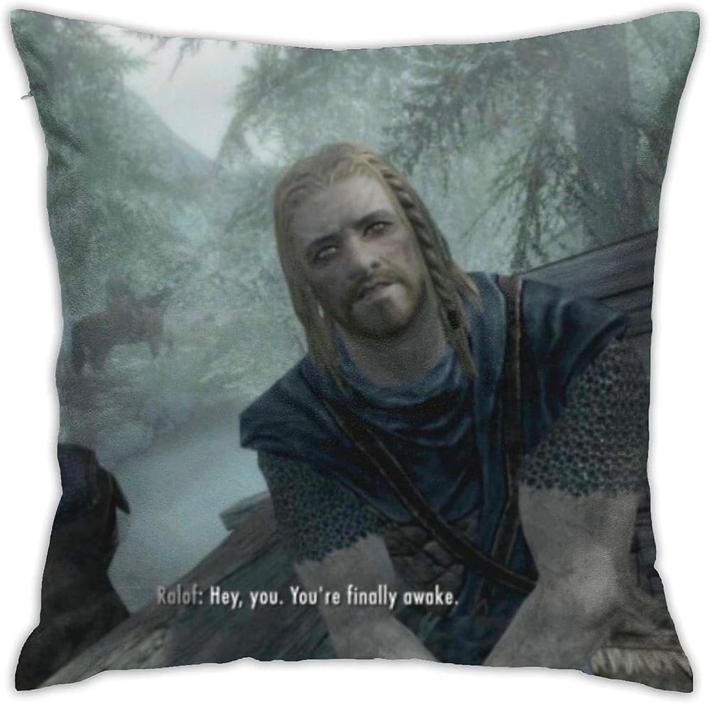 You're Finally Awake Bedroom Couch Sofa Square Pillow Case Home Decorative Throw Pillow Covers 18x18 Inch