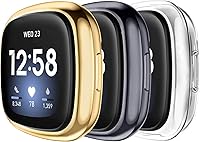 Vista 11 de Paquete de 6 fundas protectoras de pantalla compatibles con Fitbit Sense/Fitbit Versa 3, TPU suave alrededor completo para reloj inteligente Fitbit