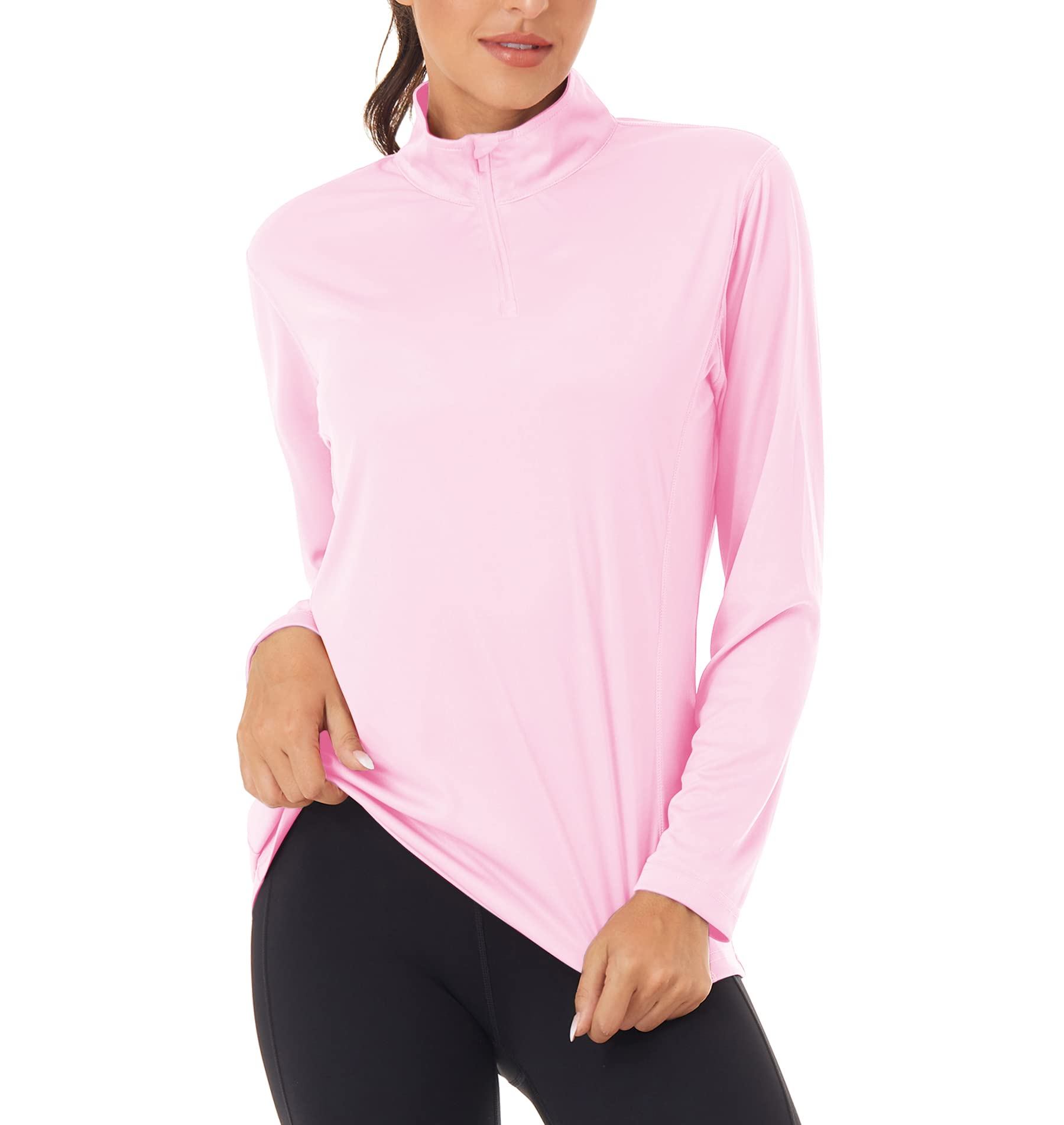 EKLENTSONWomens Tops Long Sleeve Workout UPF50+ UV Sun Protection 1/4 Zip Shirts