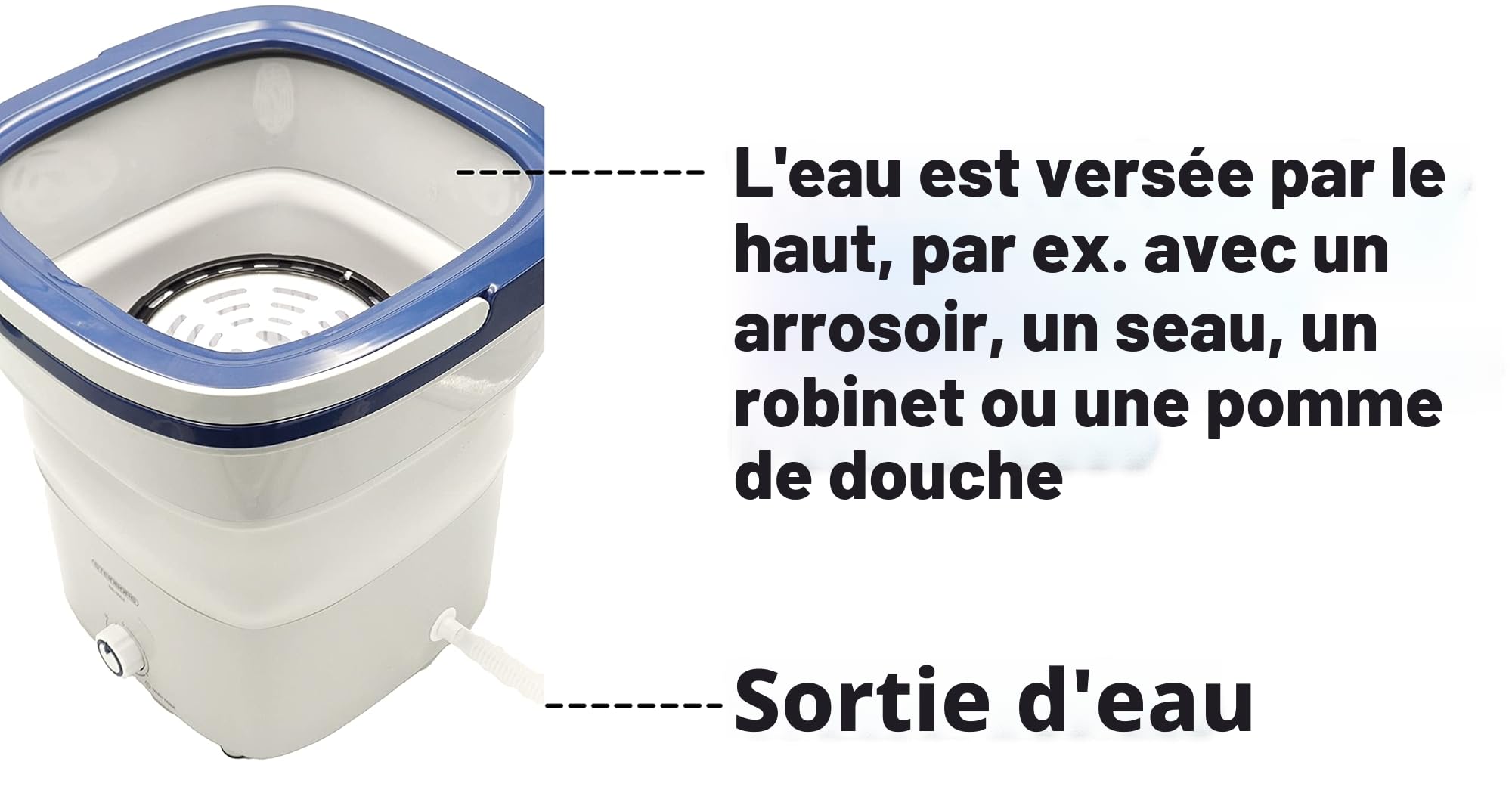 Mini machine à laver pliable 1,5 kg 135 W portable voyage camping