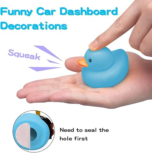 Miniatura 10 de wonuu Adornos de pato de goma para decoración de automóvil, decoraciones de tablero de automóvil, gafas geniales de pato con casco de hélice