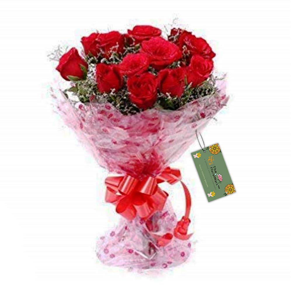 Fresh Flowers Bouquet of 20 Red Roses in Cellophane Wrapping, Bunch of 20 (Red Rose)-image-32