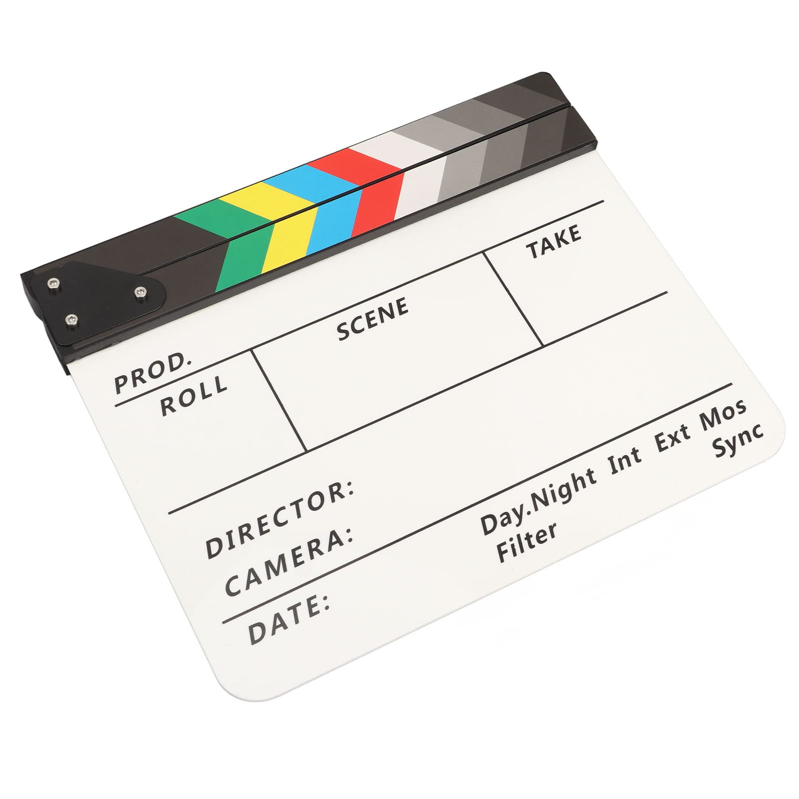 Film Clap Board, 11,8 X 9,8 Cala Akrylowy Zestaw Clapboard dla Reżyserów Filmowych, Magnetyczna Gumka do Tablicy, Rekwizyty Filmowe Clap Board do Narzędzia Fotograficznego