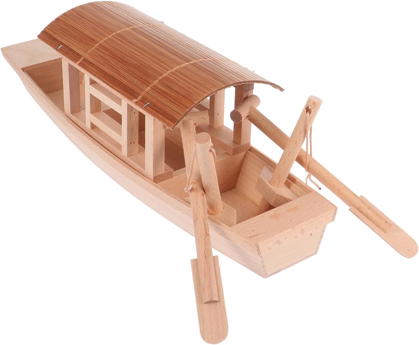 Small Wooden Boat Model Creative Fisherman Ship Ornament Home Decor Educational Toy Model Ship Kit