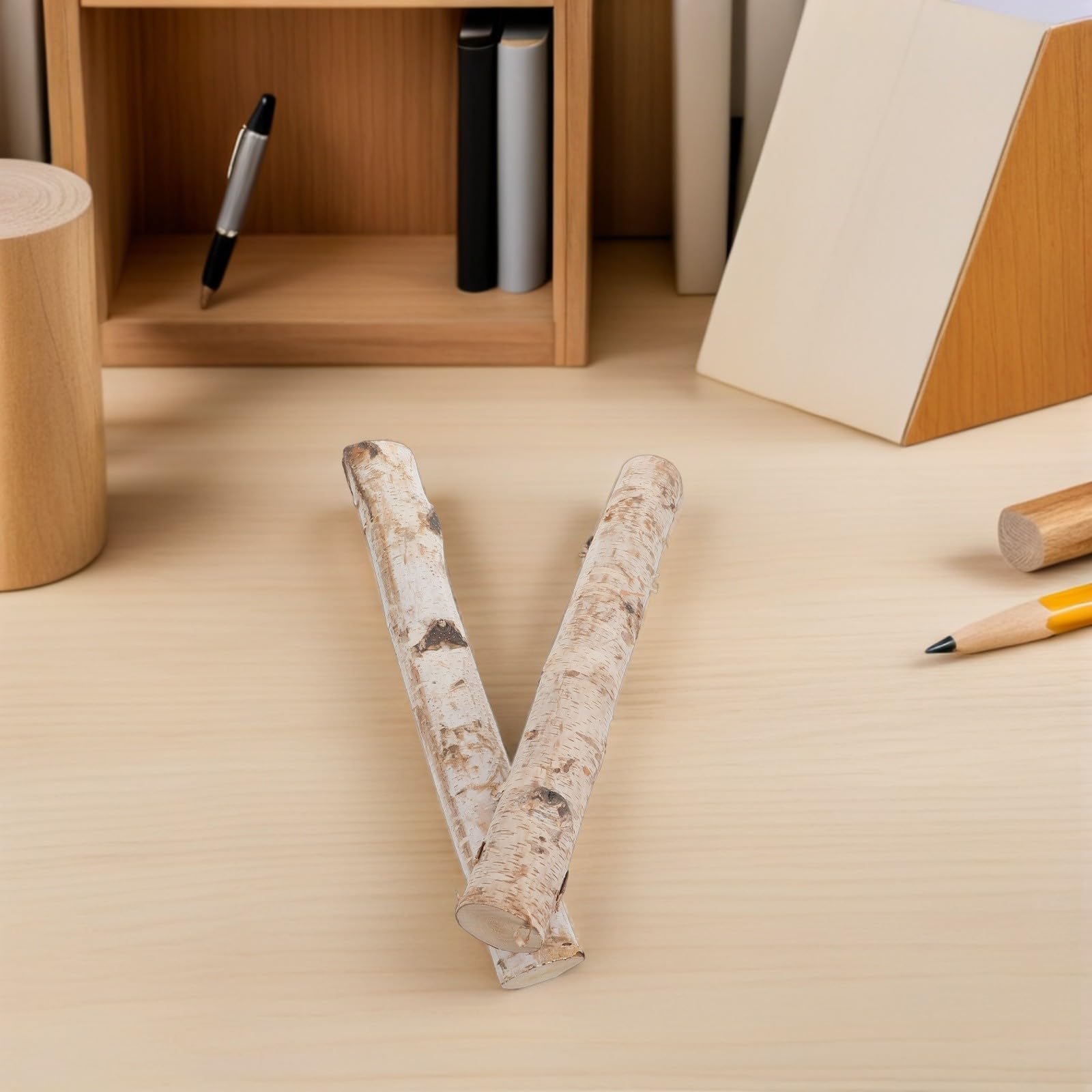 Housoutil Tronchetti Legno di Betulla Naturale 2 Pezzi Decorativi e Affidabili per Artigianato e Decorazioni per Soggiorno ed Eventi a Tema