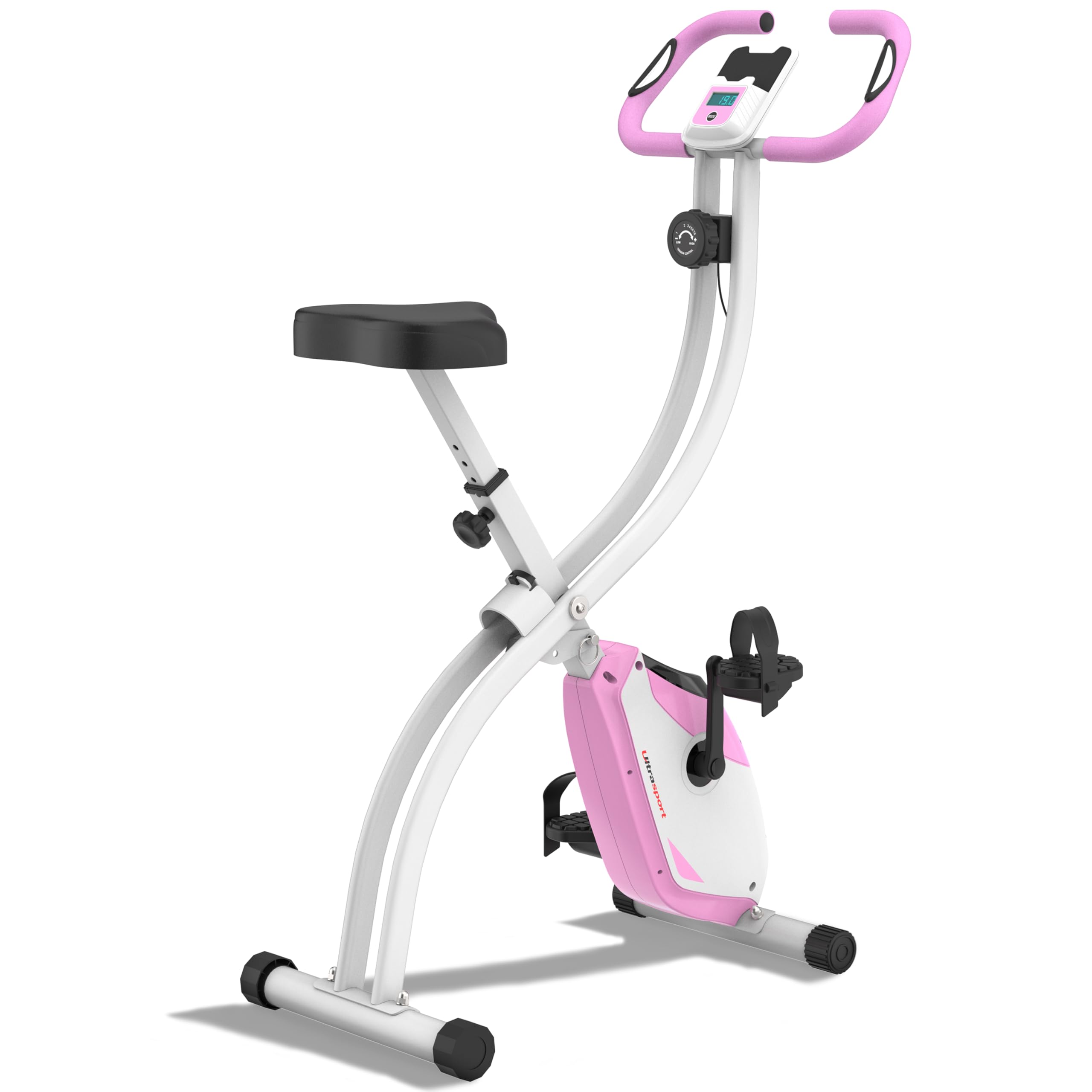 Ultrasport F-Bike 150/200, Cyclette, 8 Livelli di Resistenza, Porta Tavoletta, Sensori polso della mano, Pieghevole, Salvaspazio
