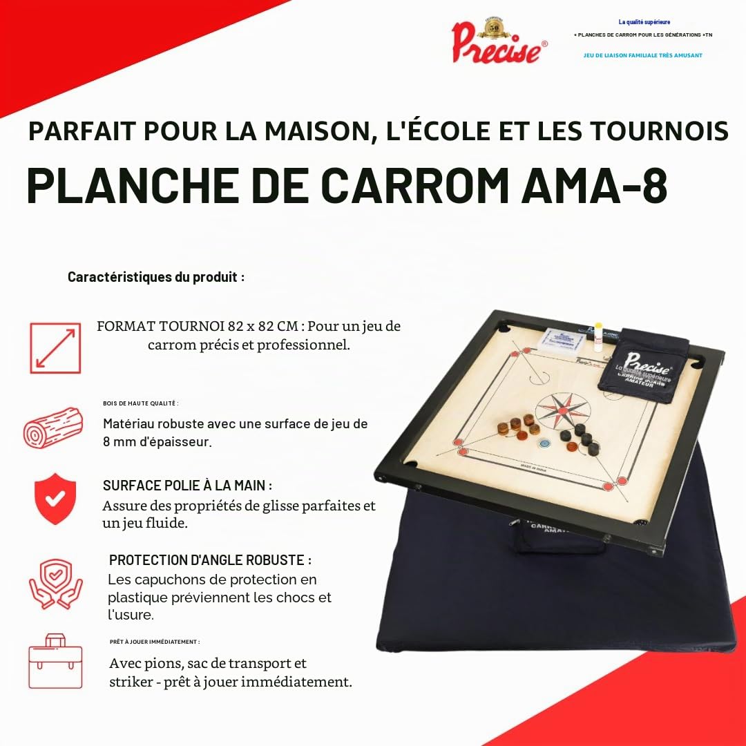 Carrom International Tournoi, 12 kg, 74 x 74 cm, A-One