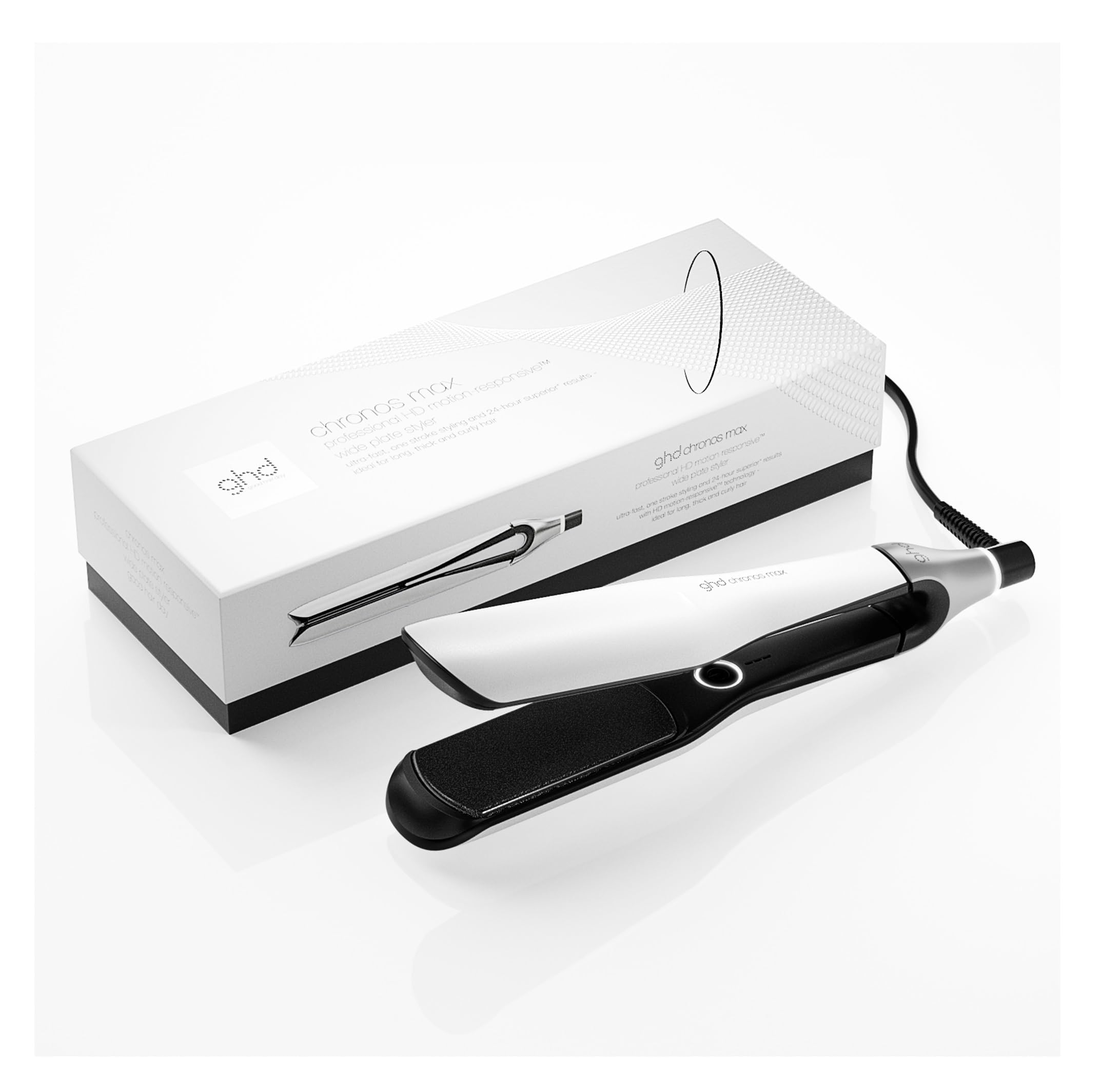 ghd Chronos Max - Plancha de Pelo Profesional, Styler con Placas 85% más Anchas, Peinado 3x Veces Más Rápido, Más Brillo, Sin Daño Por Calor Extremo - Para Cabello Largo, Grueso o Rizado