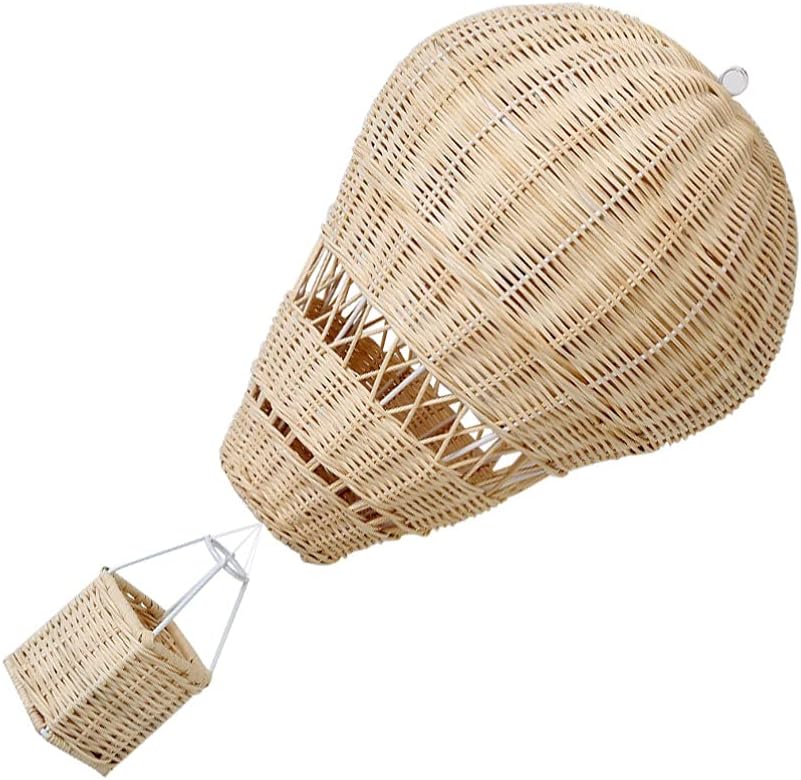 Hot Air Balloons Hanging Decor Handmade Weave Rattan Hot Air Balloons Ornament Nursery Party Supplies Decorations for Shower Room