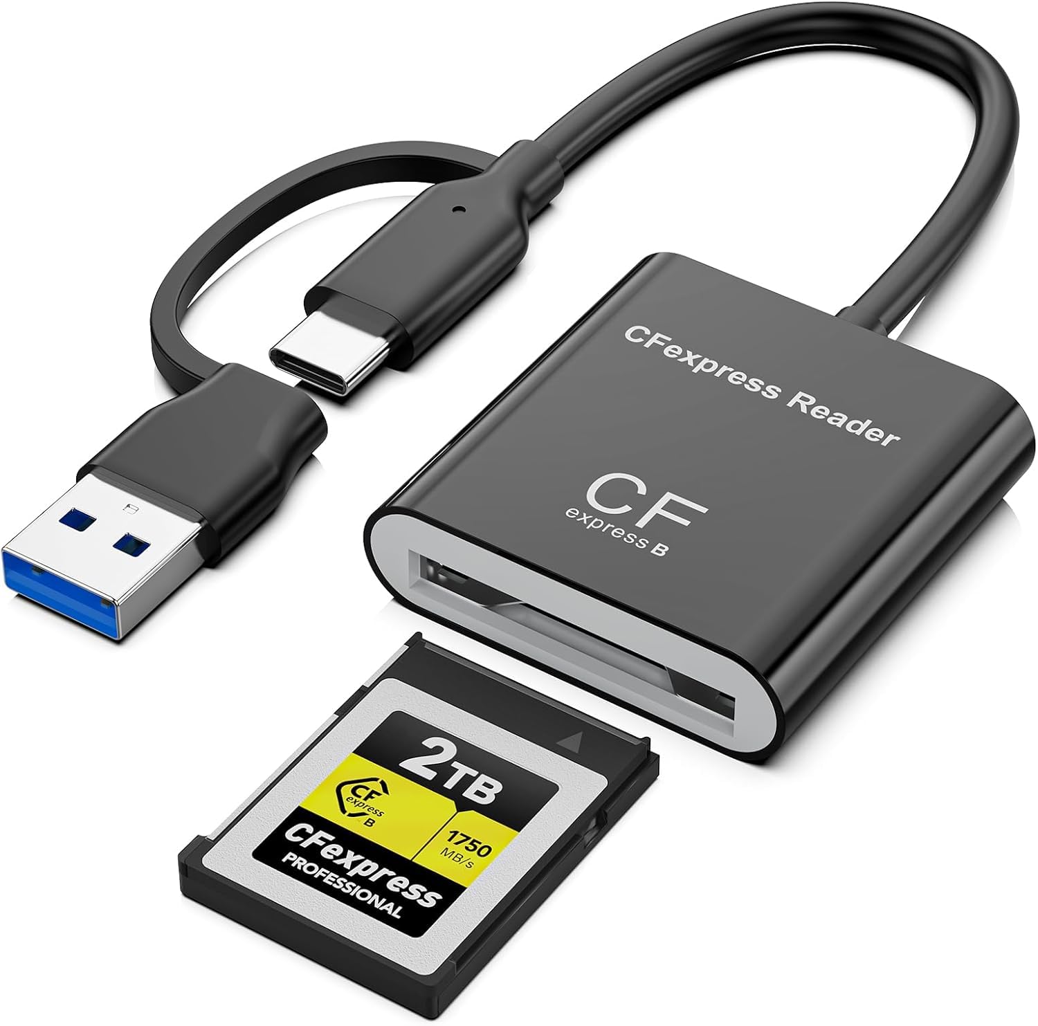 Scalebee CF Express Card Reader with USB 3.2 (Gen 2) 10Gbps, USB-C & USB-A 2-in-1 CFexpress Adapter, Compatible with Windows/Mac/Linux/Android, for PC, Laptops, Tablets, Smartphones (Type B CFexpress)-image-42
