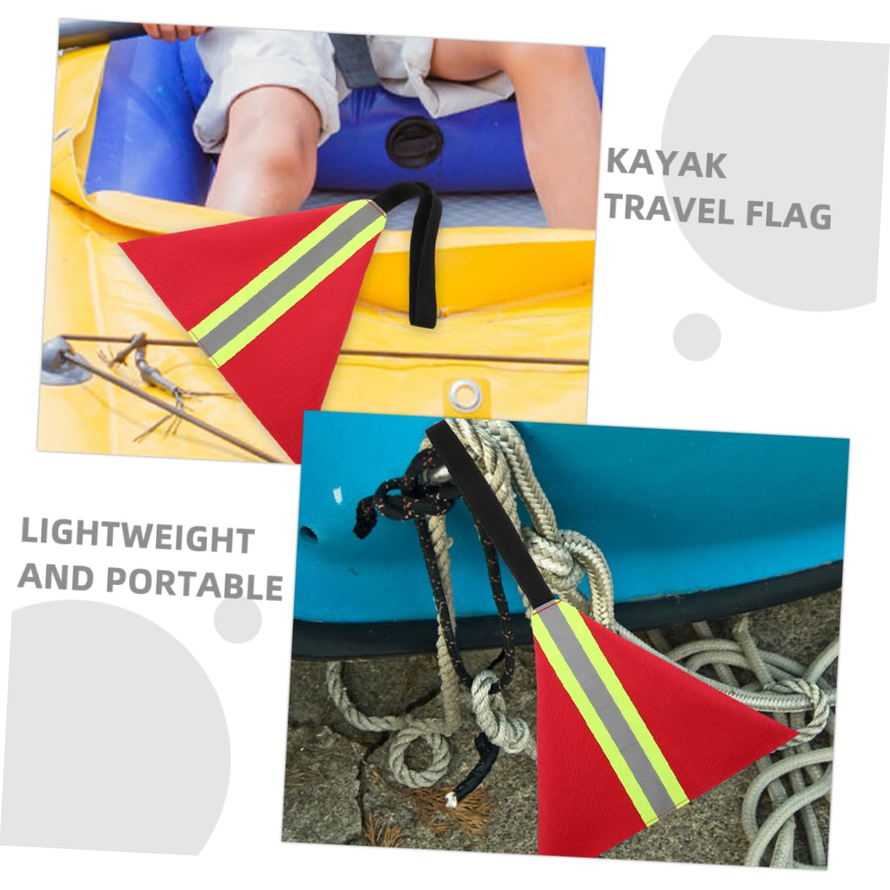 Toyvian 3 Stück Kajak Reflexionsfahnen Rote Sicherheitsflaggen mit Reflektorband aus Oxfordgewebe und Gurtband Leicht und Sichtbar für See und Wasserreisen