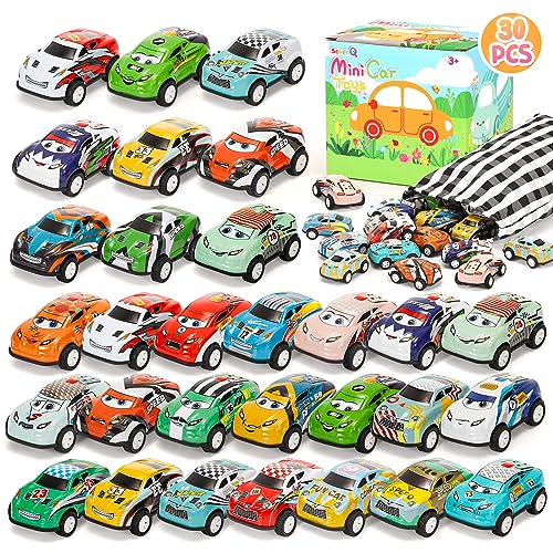 SevenQ Toy Cars for Kids Ages 4-8, 30Pcs Pull Back Cars...