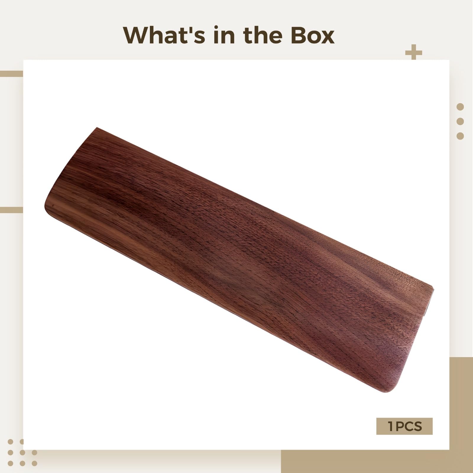 Reposamuñecas de madera de nogal negro de 30 cm para 60% teclados, cómodo reposamuñecas para escribir y jugar, diseño elegante