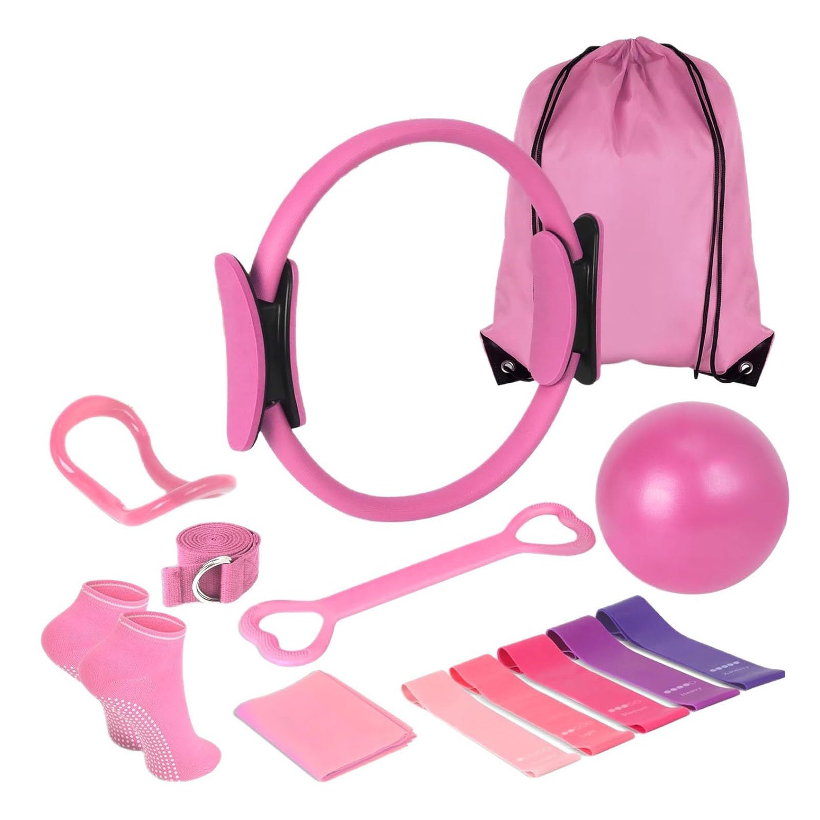 Kit Pilates Complet Avec Anneau Et Ballon | Set Fitness Pour La Maison, Renforcement Et Souplesse - 11