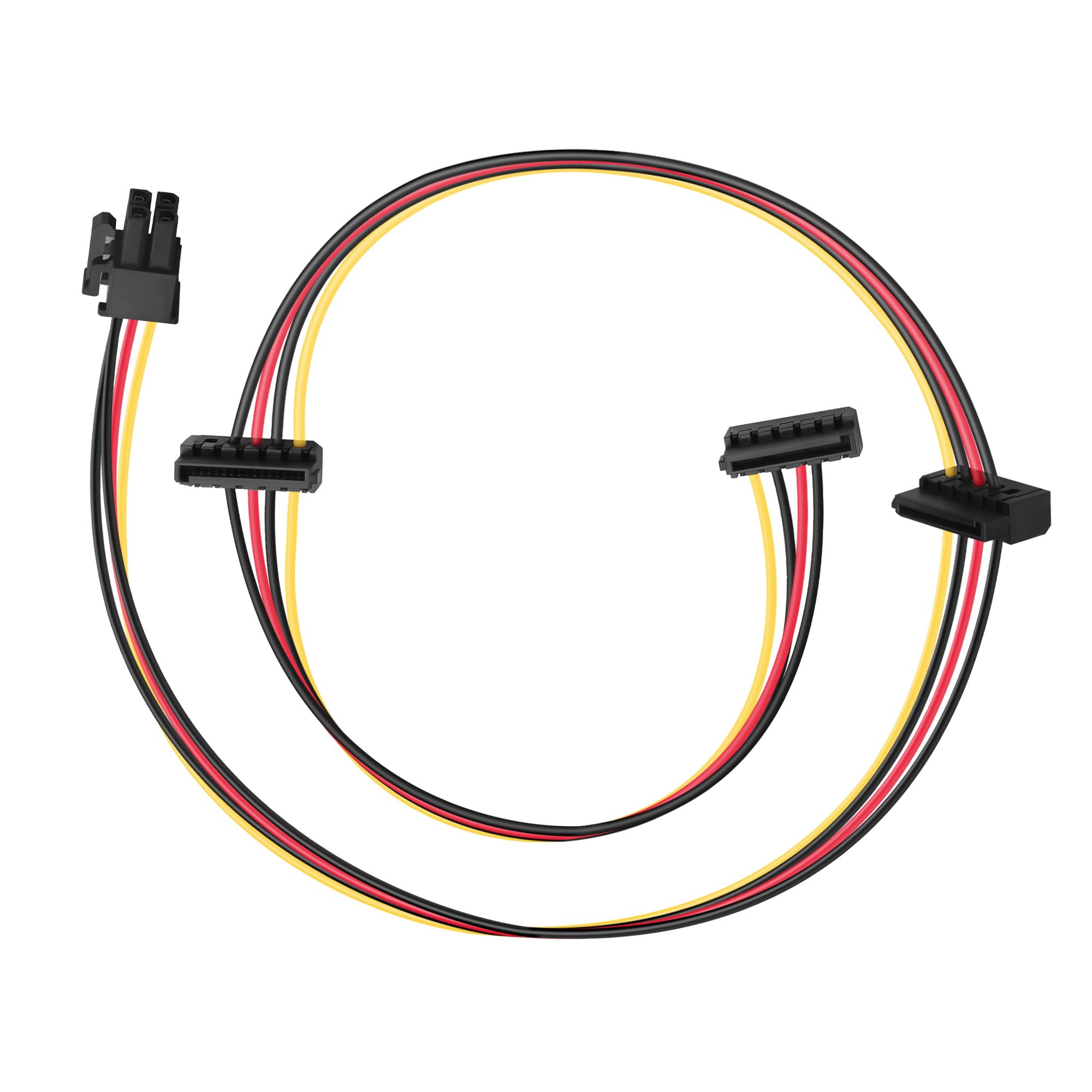 ELFJMZP SATA Power Cable for HP 6000/8000 Series, 4Pin to 15Pin 3-Port Splitter, 18AWG 60cm (12V/5V Only, No 3.3V)