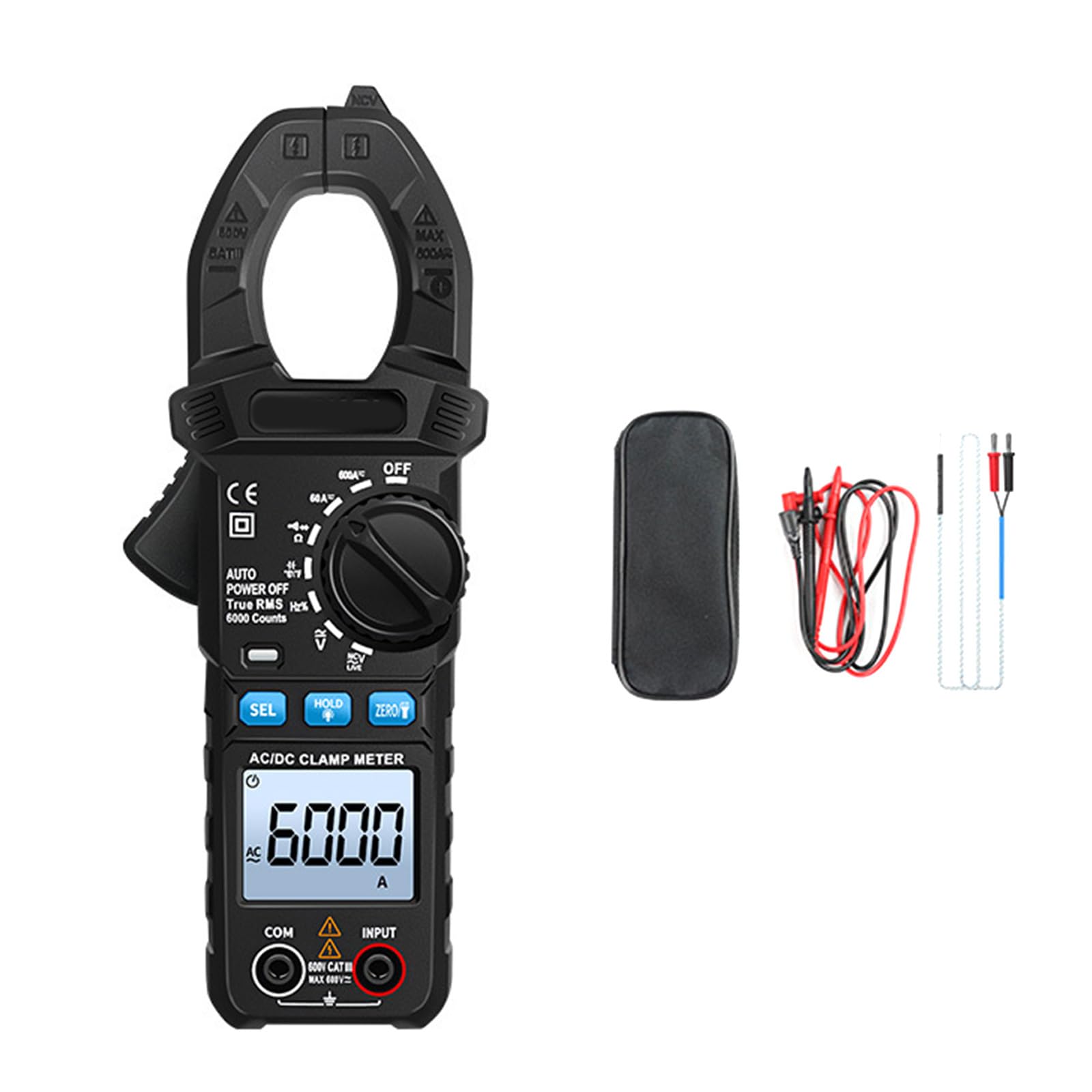 Advanced Clamp Meter Technician Tool 35mm Opening Data Storage Measurement Up to 600A NCV Potential Transducer