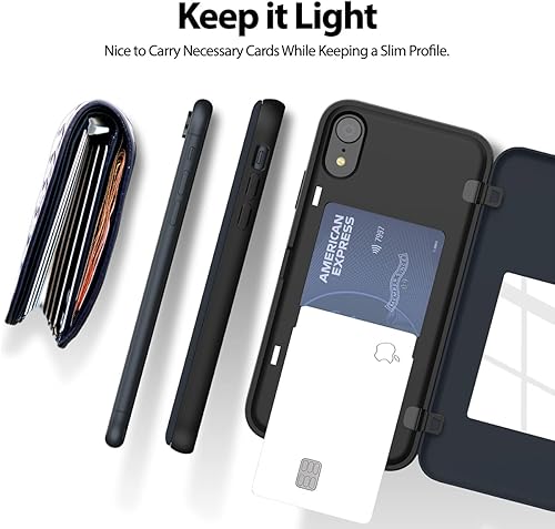 Miniatura 7 de Goospery - Funda tipo billetera para iPhone XR (con tarjetero, protección de doble capa, IPXR-MDB)