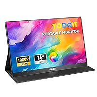 Yodoit Monitor Portatile 14" 100% sRGB Display IPS FHD 1920x1080P | Secondo Schermo