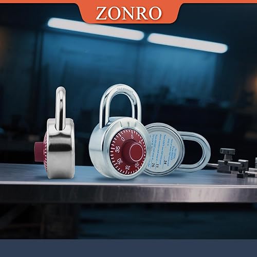 Miniatura 5 de ZonRo Candado de combinación de cerraduras, candado de combinación de esfera fija, 1 paquete, combinación de esfera estándar de código de 3 dígitos,