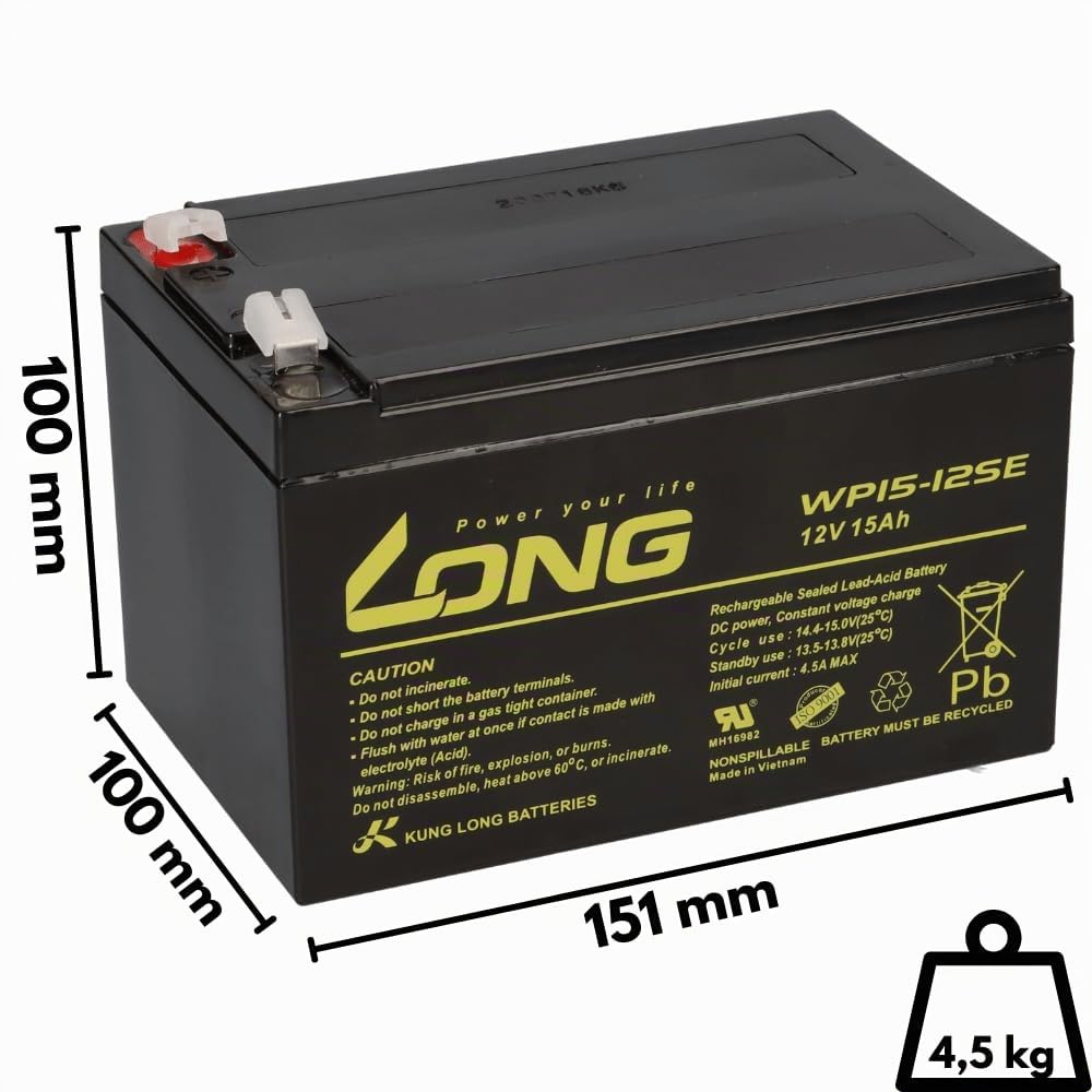 Akku passend für Panasonic LC-CA1215P1 12V 15Ah AGM Batterie