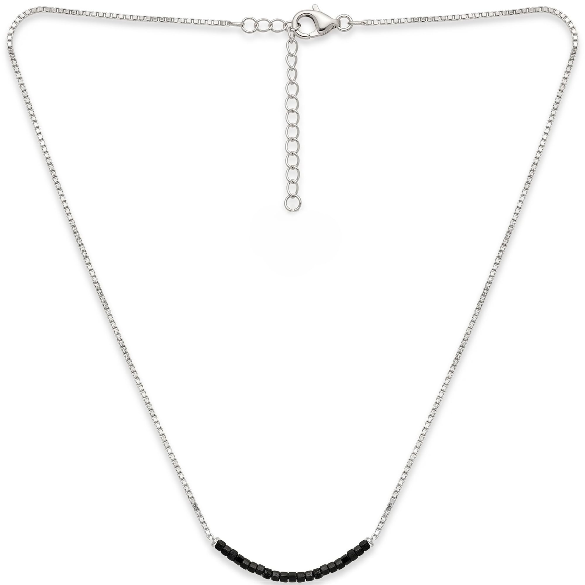 925siller Mangalsutra Pendant for Women | Pure 925 Sterling Silver Mangalsutr with Black Beads Chain & Zirconia | Stylish, Trendy & Elegant Jewelry Gift for Wife | Comfortable for all Day Wear-image-45