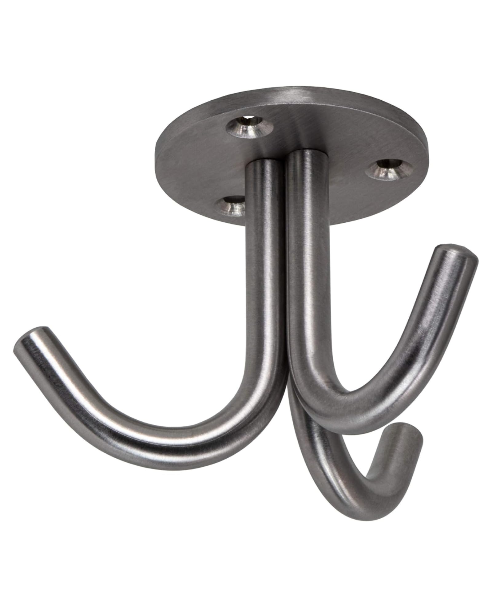 Gedotec Matt Brushed Stainless Steel Coat Hooks| Under-Counter Hooks Vintage - Lara | Stainless Steel 3-Fold For Wardrobe & Kitchen |Matt Brushed
