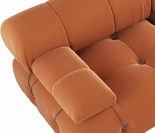 Miniatura 6 de Sofá modular convertible, moderno sofá de terciopelo de 3 plazas para sala de estar, apartamento (104 pulgadasnaranja)