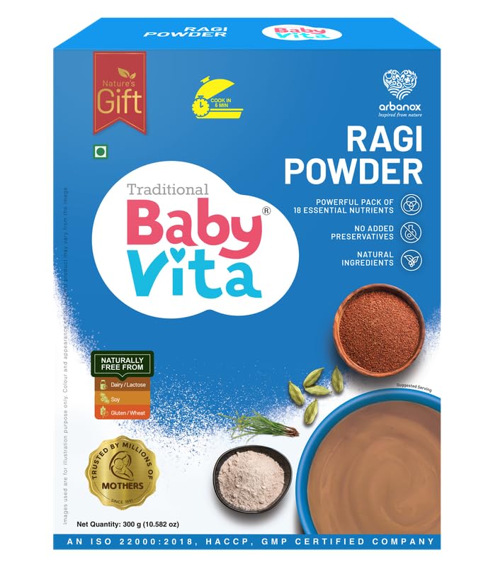 See full amazon price history chart for BabyVita Ragi Powder | Nutrient-Rich Blend for Little Ones | Gluten & Allergen-Free| No Preservatives |No Added Salt, Colours or Flavours |Supports Digestive Health | Pack of 1-300 g BabyVita Ragi Powder | Nutrient-Rich Blend for Little Ones | Gluten & Allergen-Free| No Preservatives |No Added Salt, Colours or Flavours |Supports Digestive Health | Pack of 1-300 g (B0B6VR9D6J) Amazon Price History, Amazon Price Tracker