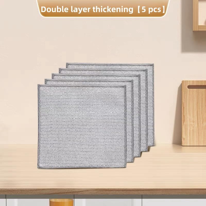 2024 New Non Scratch Wire Dishcloth, cleaning cloth,Soft Wire Dishwashing Rags Safe for Non-Stick Cookware, Scrubs & Cleans for Dishes, Sinks,Stove Tops, Easy Rinsing, Durable