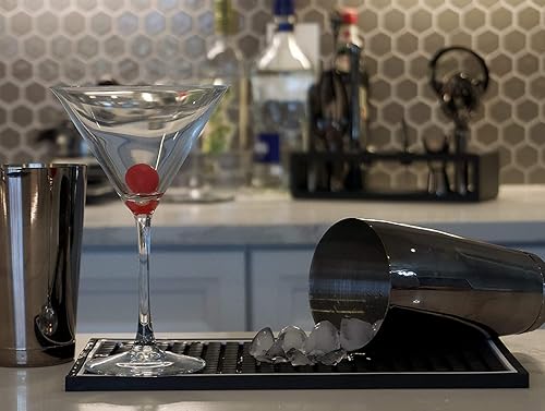 Miniatura 3 de Highball & Chaser Tapete de bar de 12 x 6 pulgadas, 0.4in de grosor, duradero y elegante, para derrames, tapete de servicio para café, bares,