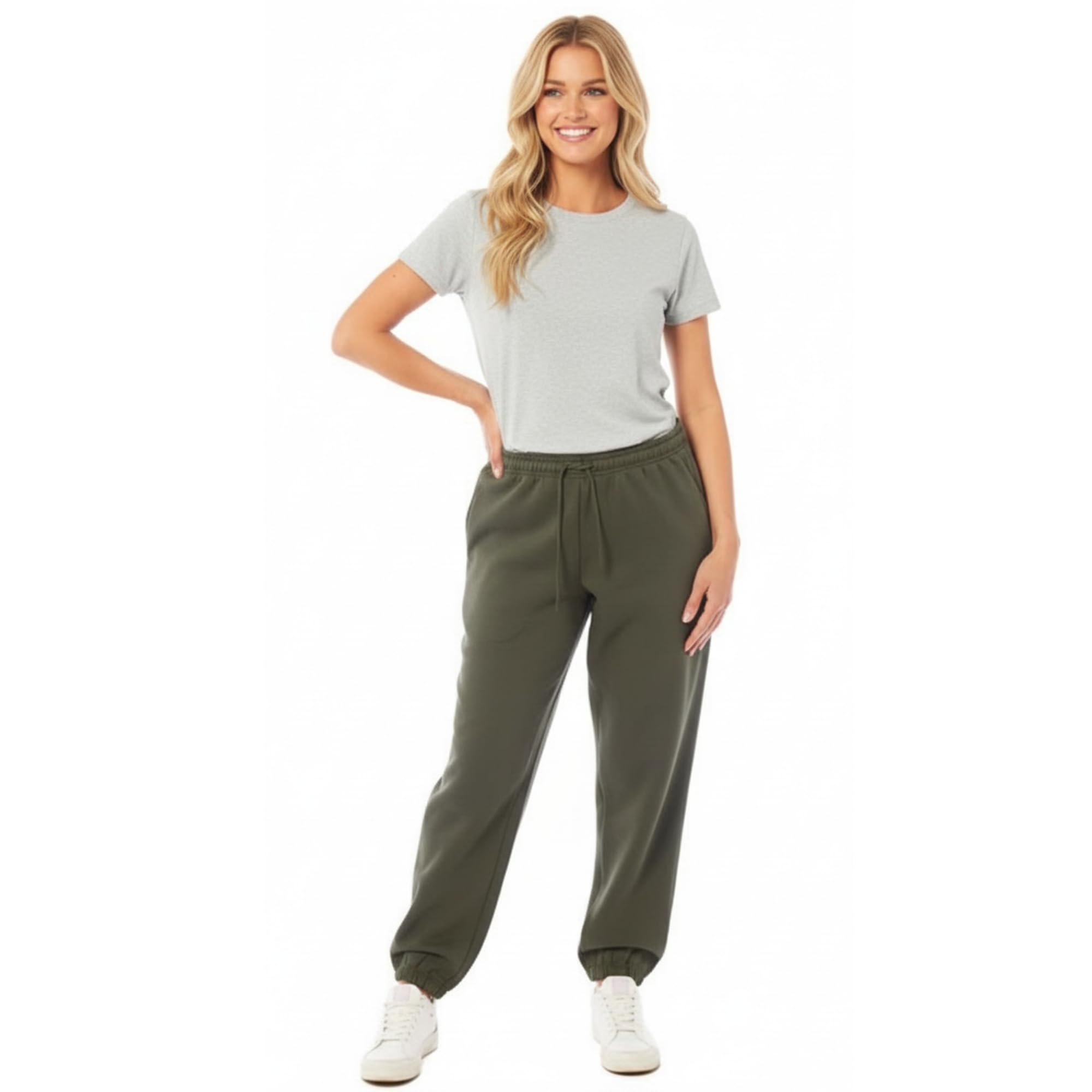 INSIGNIA Ladies Jogging Pants Lounge Trousers (UK, Alpha, S, Regular, Regular, Khakhi)