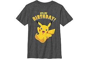 Pokémon Kids Pika Birthday Party Boys Short Sleeve Tee Shirt