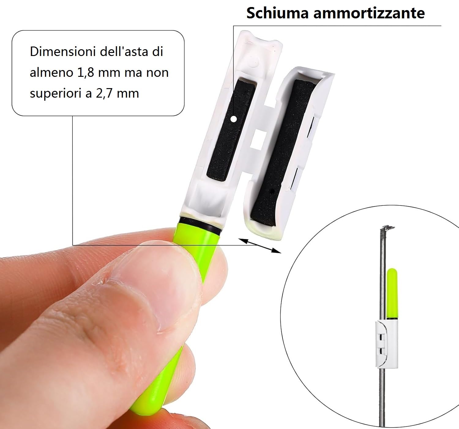 Voarge 6 Lumières De Canne à Pêche Nocturne – LED Imperméable, Avec Boucle, Pile CR425 Non Incluse, Pour Pêche En Mer Et Rocher