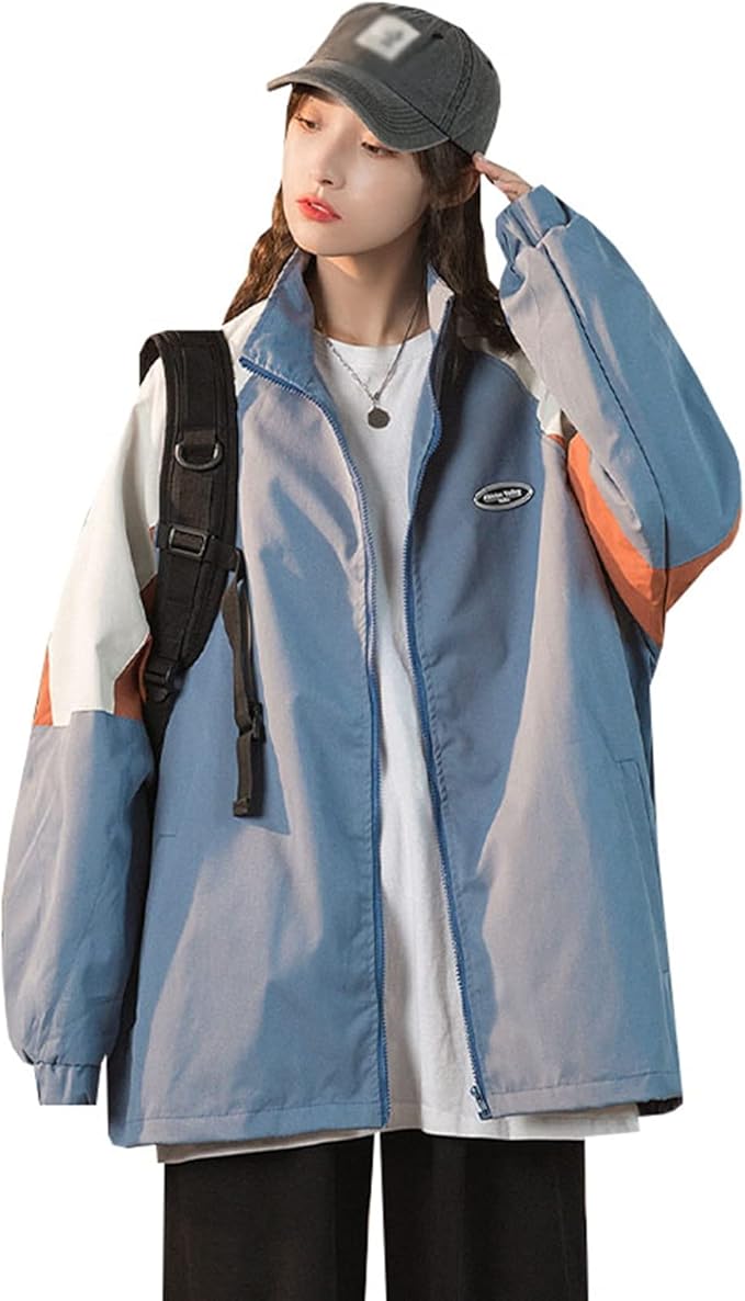 Amazon 秋服 ジャンパー レディース 薄手 防風 防寒 大きいサイズ ゆったり カジュアル アウター ジャケット 通勤 通学 スポーツ アウトドア 着回し 立ち襟 おしゃれ Bf風 ベージュ ブルー M 2xl コート ジャケット 通販