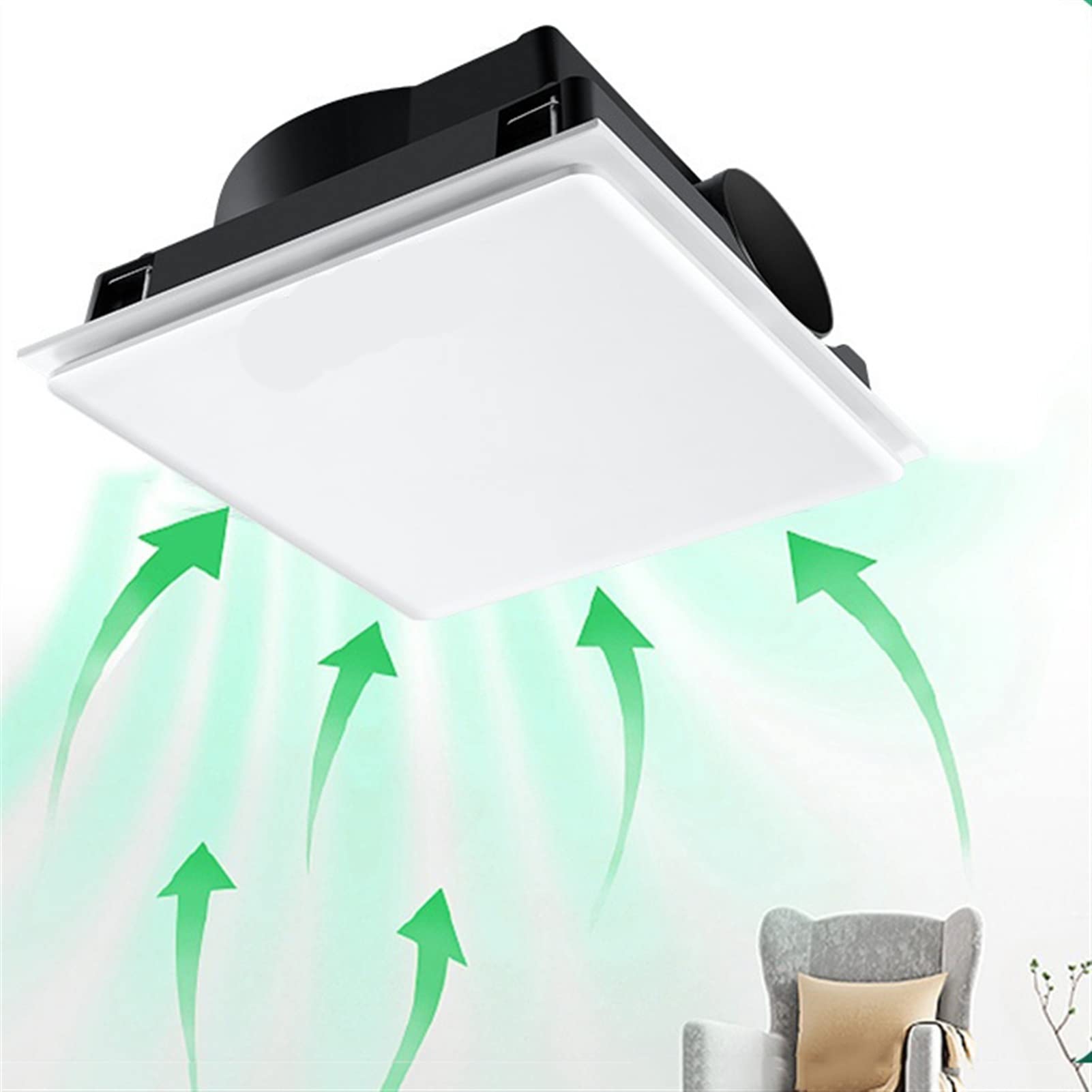 Extractor de Aire de 30 × 30 cm, Potente Ventilador de Techo Universal, Ventilador de Techo silencioso para baño Comercial, Ventilador de Techo silencioso, Ventilador de Escape de 40 W