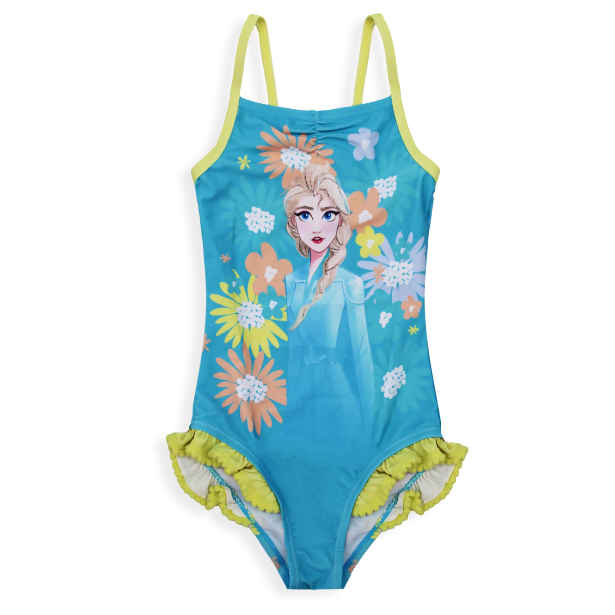 Disney Bañador de playa para niña Frozen Elsa 1 pieza con volantes 6664