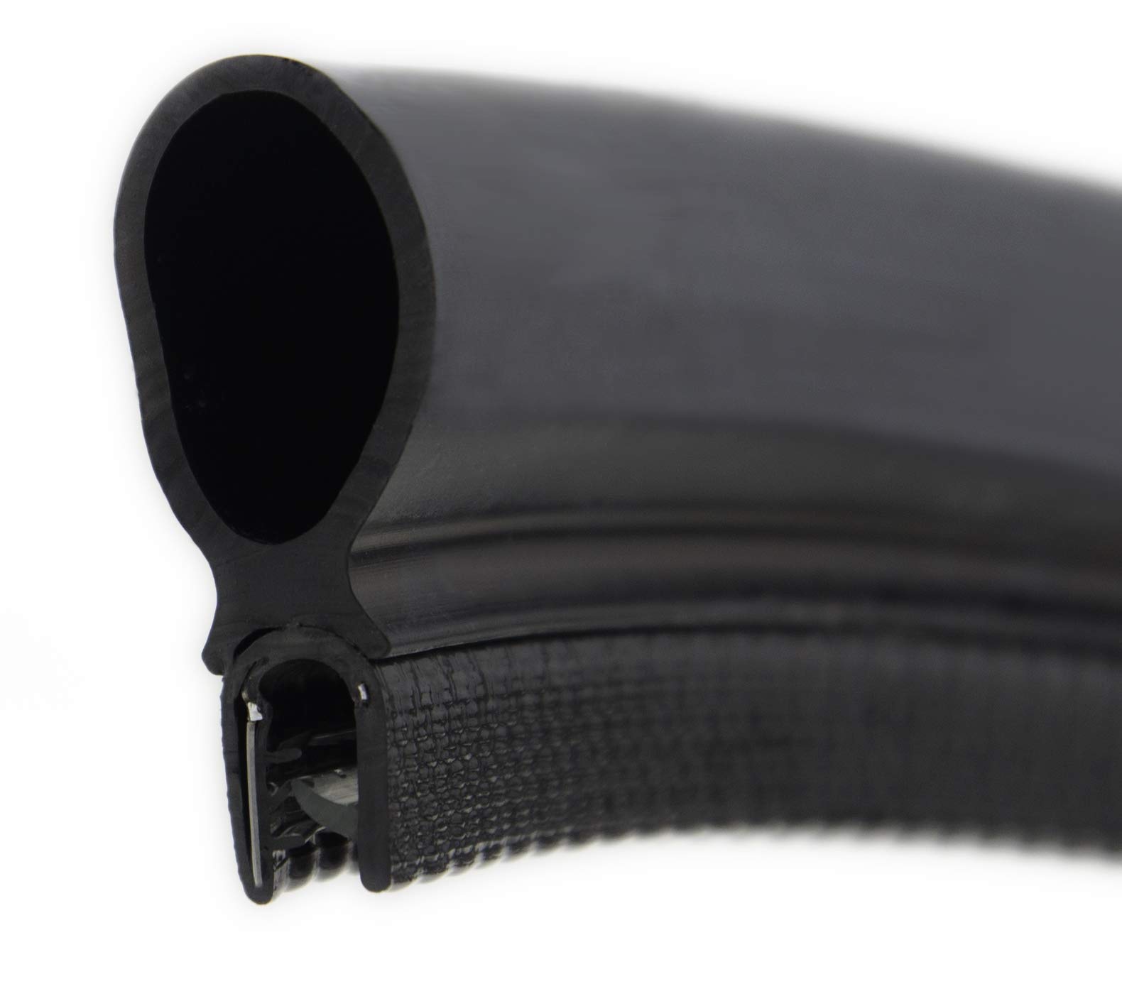 SMI-Dichtungsprofil DO33 für 2-4mm PVC mit Stahleinlage/EPDM Vollgummi selbstklemmend ohne Kleber - Kantenschutz mit Dichtung oben, Kantenschutzdichtprofil für Auto, Kofferraum (5 m)