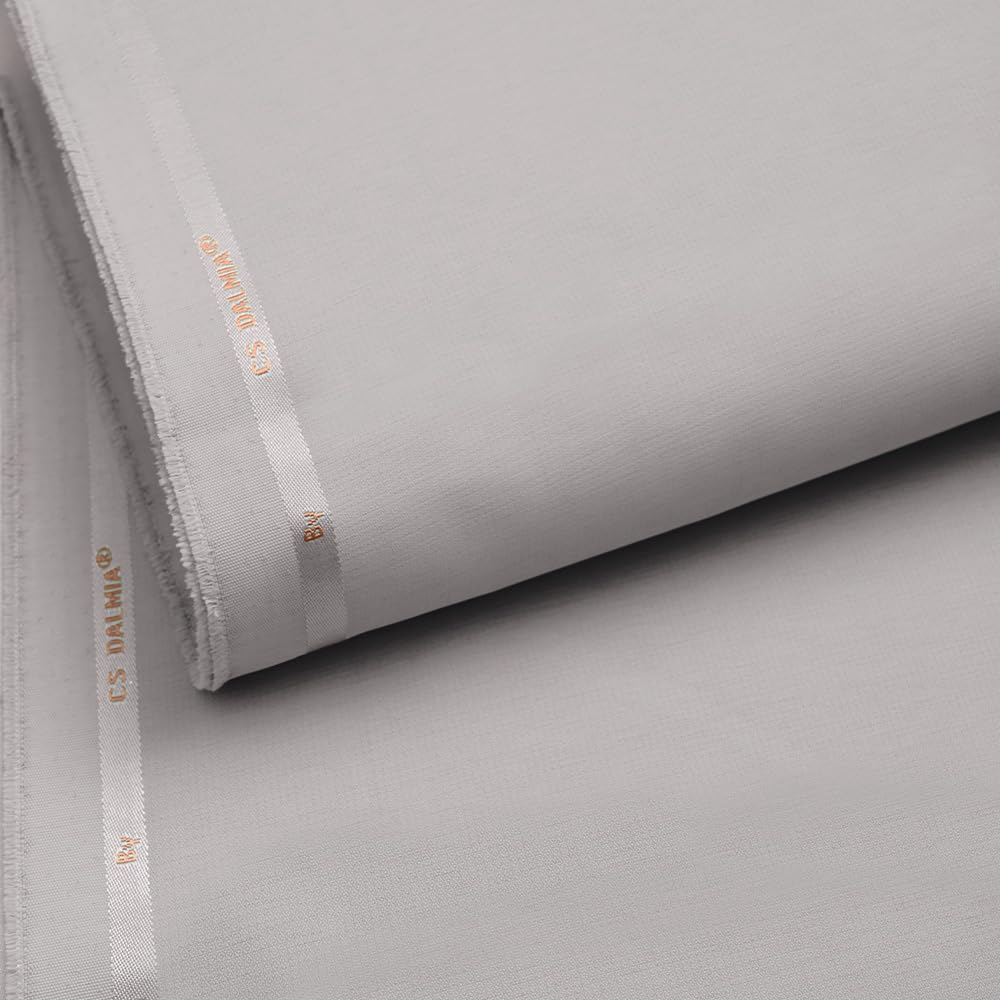 CS DALMIA Unstitched Trouser Fabric For Men – Stretchable & Casual Wear Cloth (1.25 Meter, Light Grey) Elegance Lycra 1