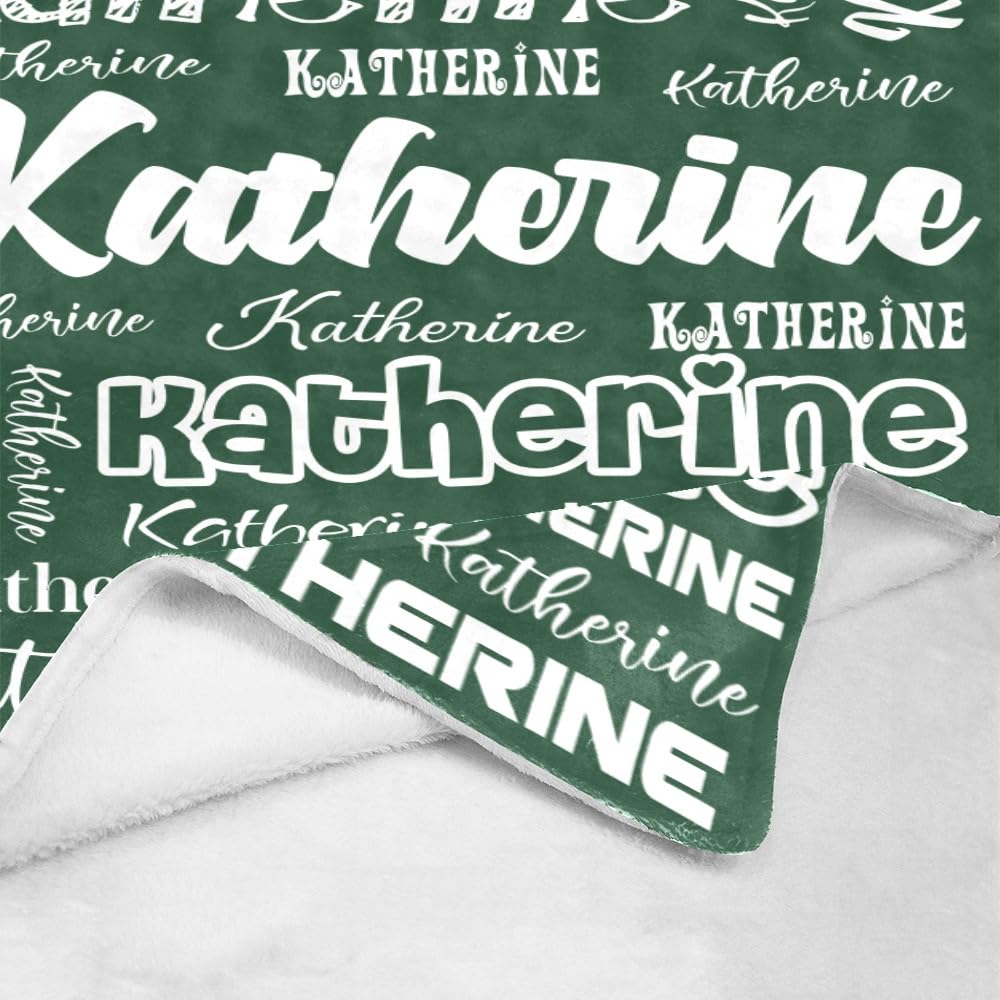 attentive Arts Personalized Blanket Custom Baby Blanket with Name Personalized Name Blanket for Adults Kids Family (Dark Green, 30 x 40)