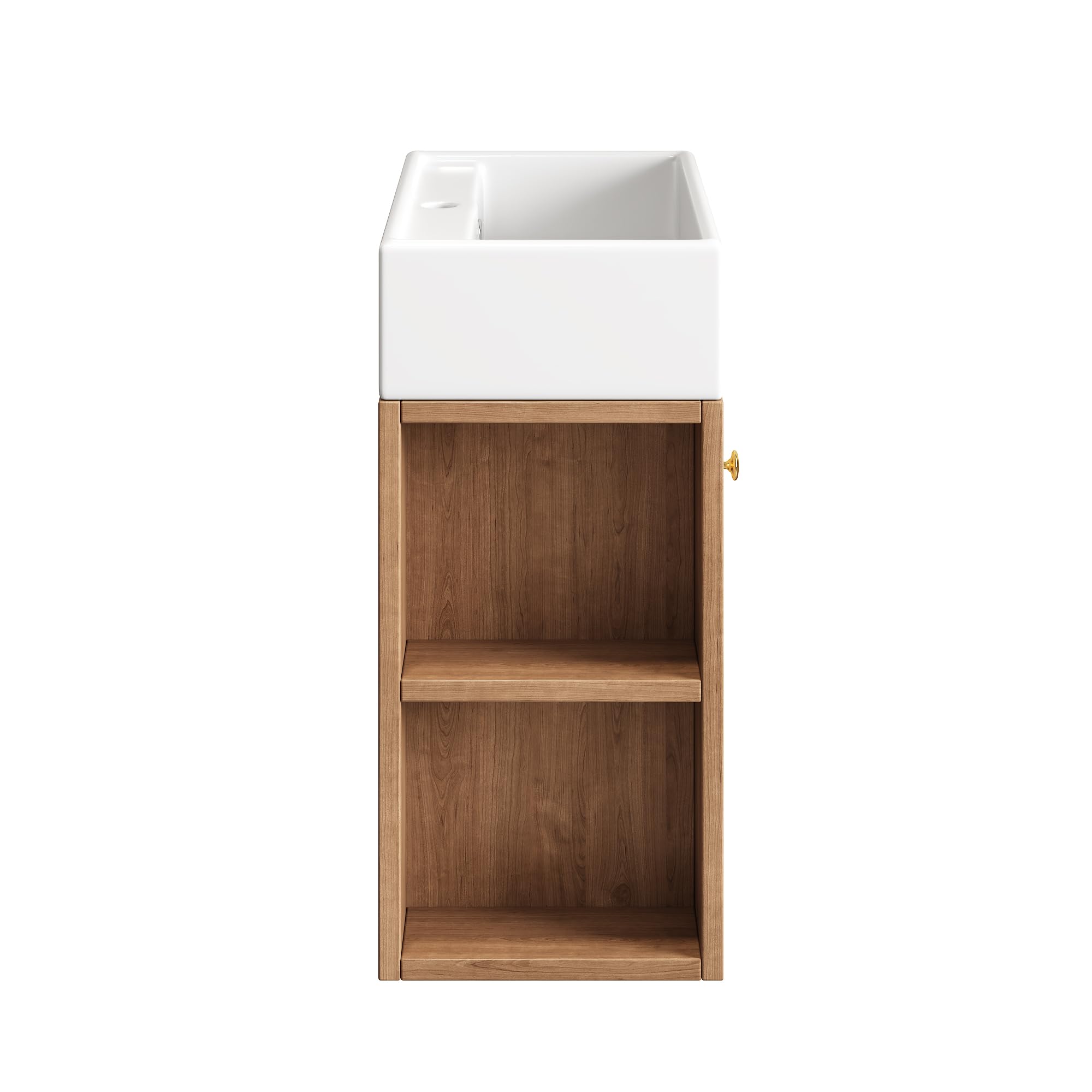 Lcoho Mobile da bagno con mobiletto lavabo, 55 cm, mobiletto per lavabo sospeso, bianco, piccolo mobile per il bagno degli ospiti