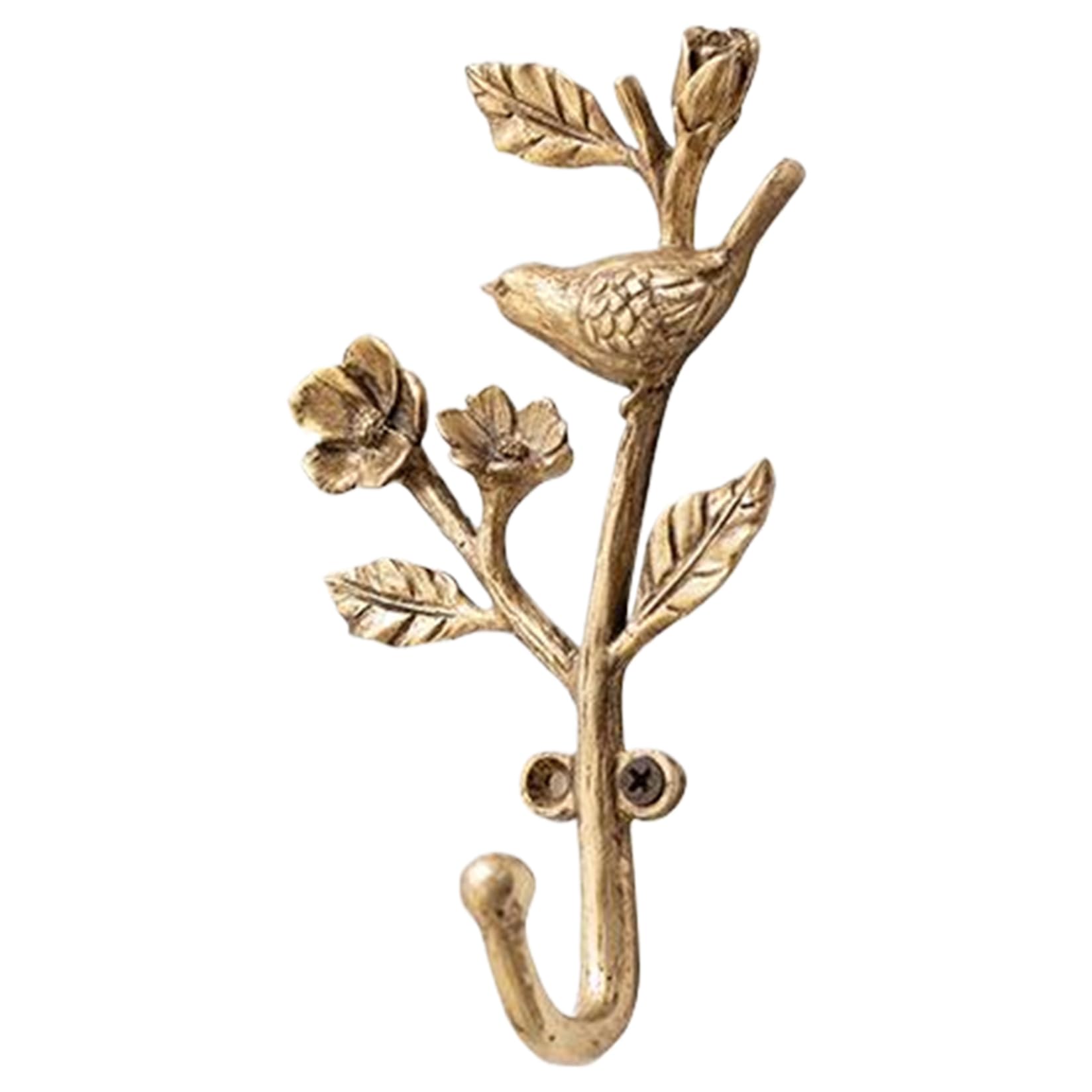 AZIDWERYQ Decorative Wall Hooks, Alloy Vintage Coat Hooks with Bird and Flower Design Metal Wall Hook Rack Hangers for Entryway, Bathroom, Bedroom Farmhouse Decoration