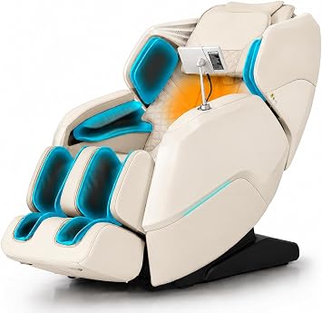 4D Massage Chair Full Body Zero Gravity Shiatsu, 20 Auto Programs, Body Scan, Full-Body Airbags, Foot Rollers,Bluetooth Speakers, Adjustable Intensity Oversized, A606-LB