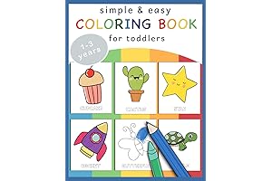 Simple & Easy Coloring Book for Toddlers 1-3: 100 Fun & Engaging Coloring Pages