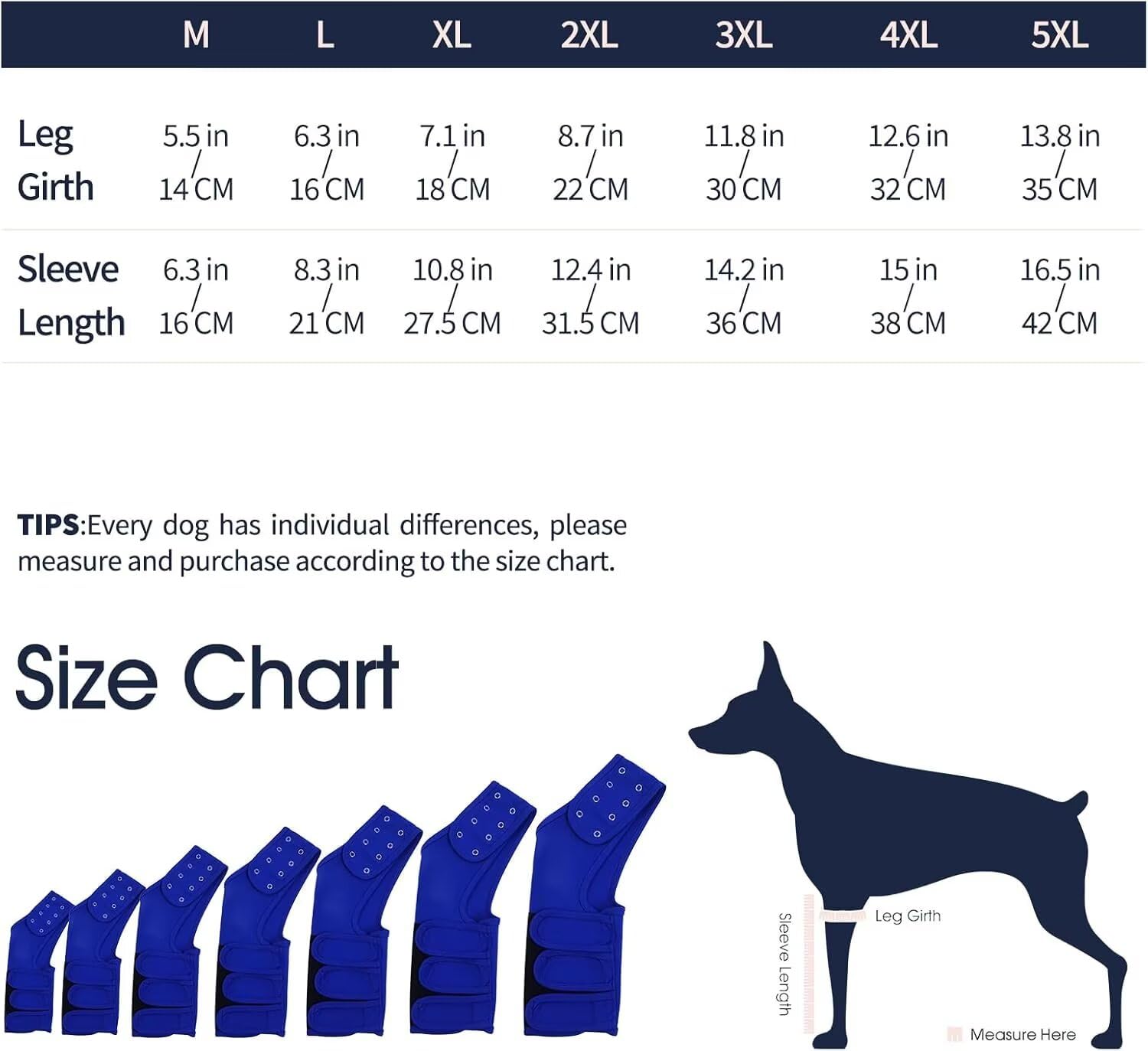 IECOii Dog Recovery Suit,Dog Leg Sleeve for Surgery,Adjustable Dog Wound Elbow Brace Protector,Dog Recovery Sleeve to Prevent Bite Licking,Dogs Protective Sleeve,Dog Post Surgery Body Suit,Blue,4XL - Image 2
