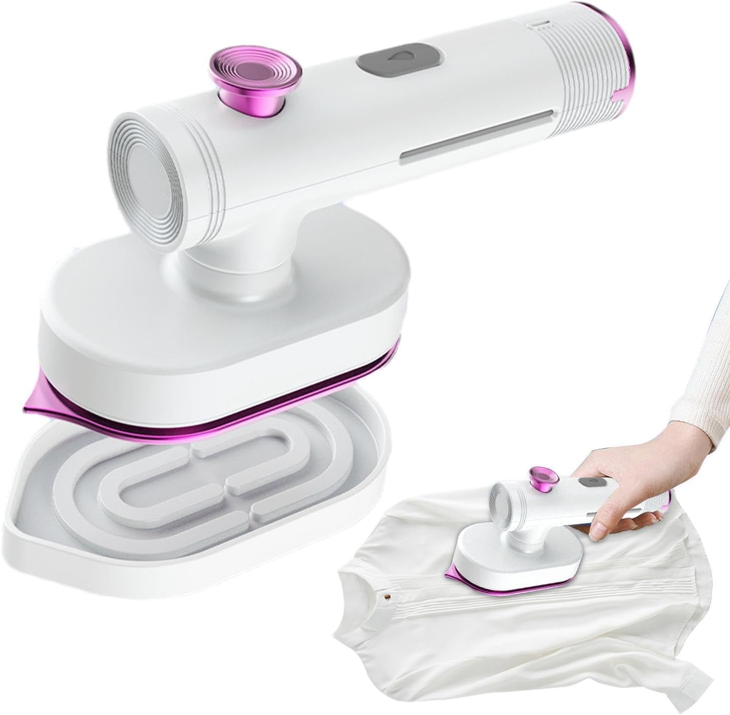Mini fer à vapeur blanc pour vêtements froissés la solution pliable maison et voyage