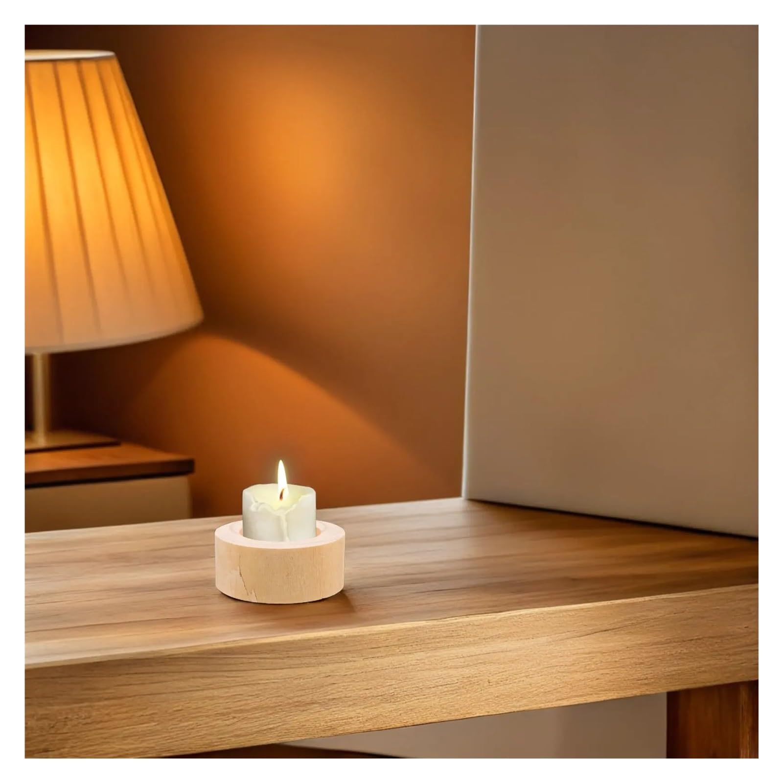Porte Bougie en Bois Photophores en Bois rustiques, 12 pièces, décoration de Centre Table Ferme for Salon, Vacances, Maison, Bureau, fenêtre Spa