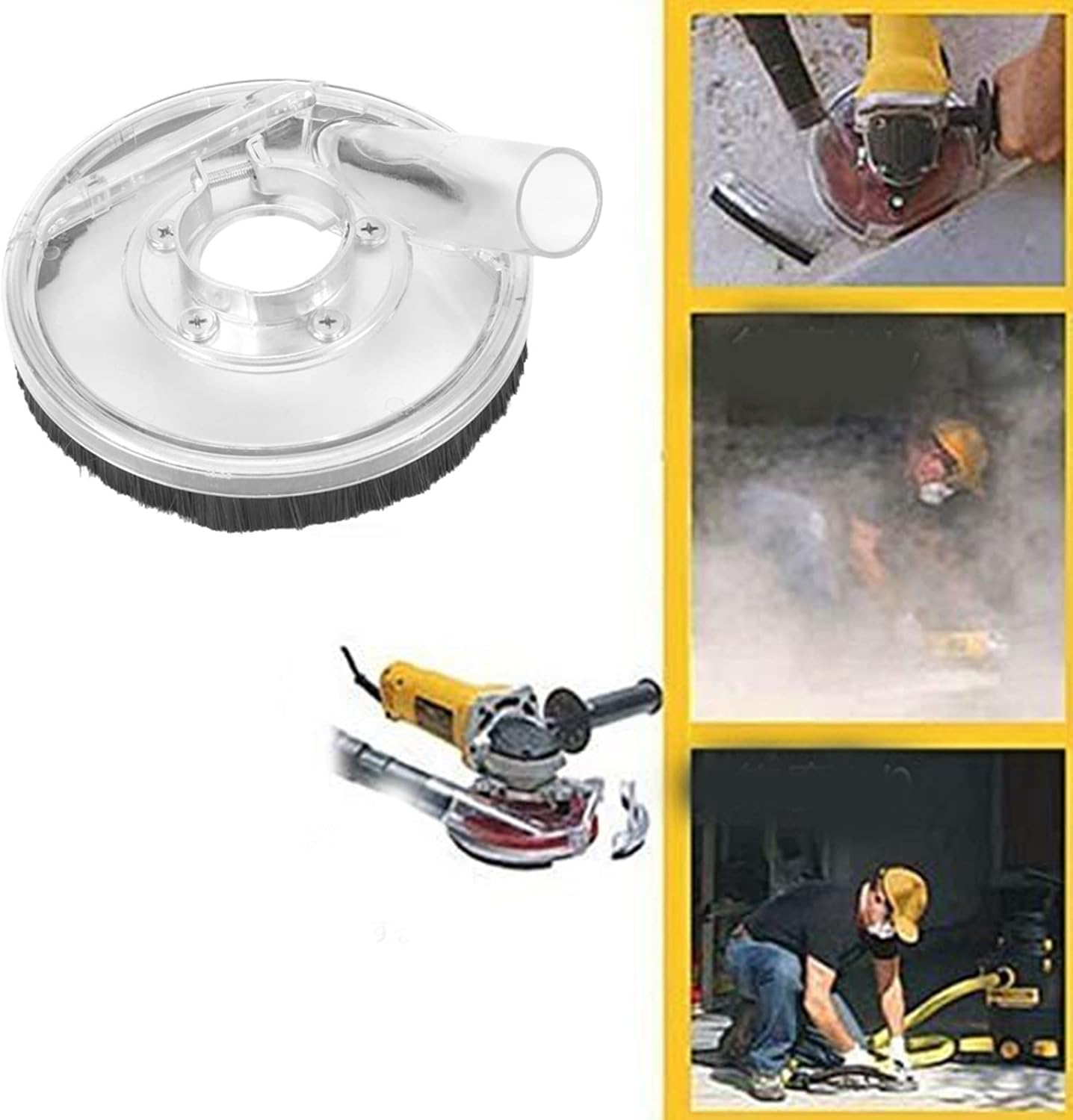 GOTOTOP Grinder Dust Shroud 80-125Mm Clear Vacuum Dust Shroud Dry Grinding Cover For Angle Grinders Hand Grinder