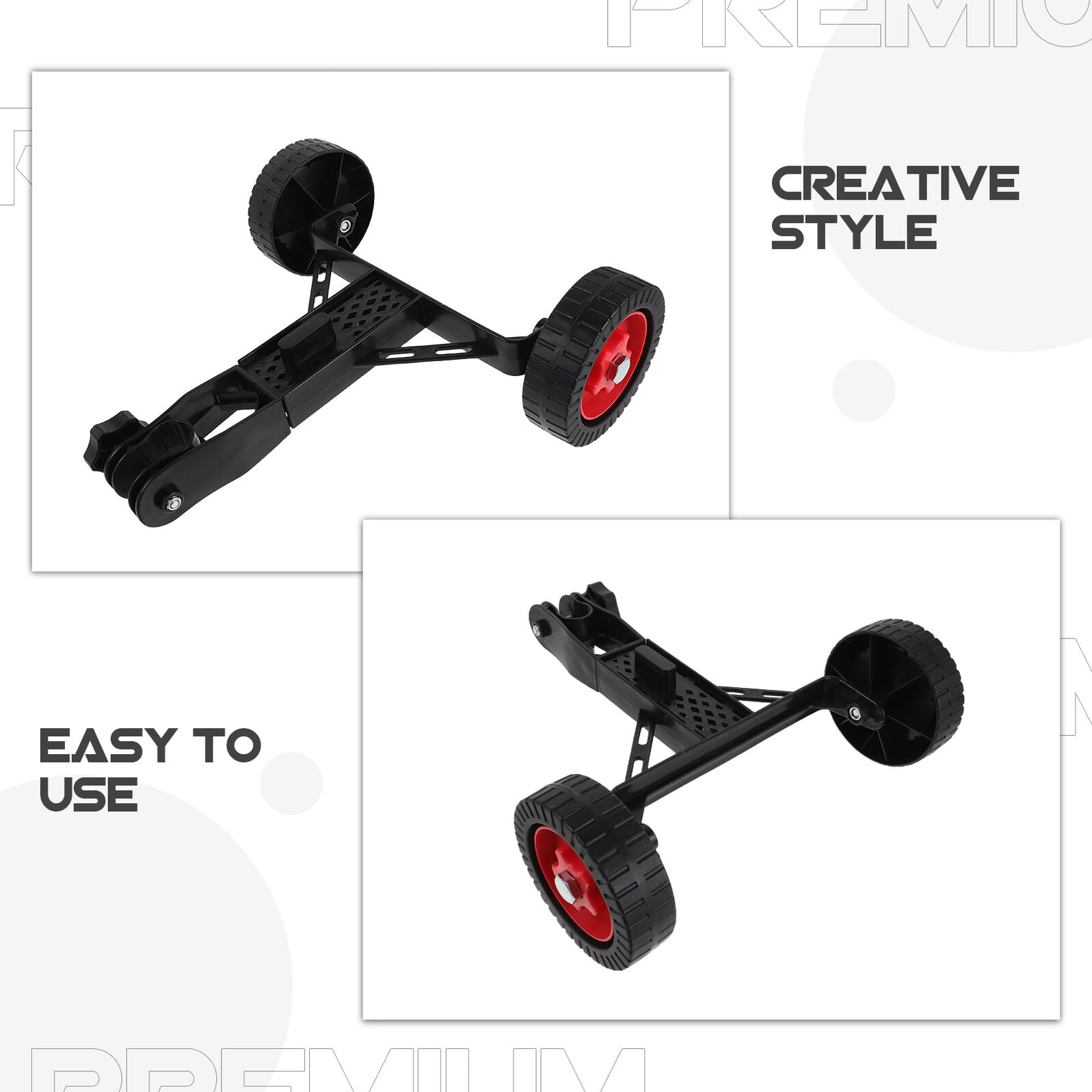 Rueda Auxiliar para Cortacésped de Plástico Negra 26 Mm, Repuesto Desmontable Antideslizante para Recortadora de Hilo, Accesorio Soporte para Jardín y Césped en Espacios Reducidos
