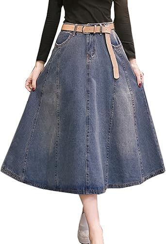 denim midi skirt amazon