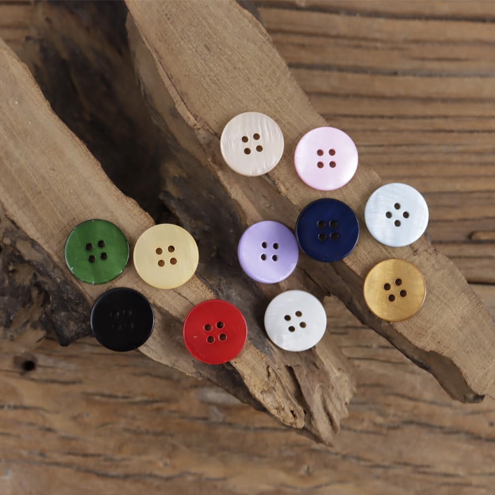100 naturalnych guzików z muszli, 10-20 mm, 4 otwory, okrągłe i kolorowe, do koszul dziecięcych, swetrów, kamizelek, kostiumów, rzemiosła, akcesoriów do szycia